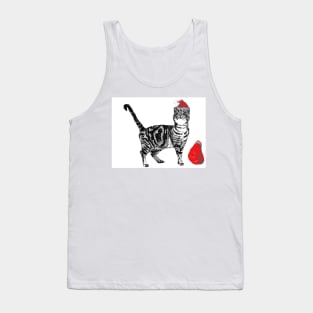 Santa Paws Christmas Tabby Cat Is Coming To Town! Tank Top